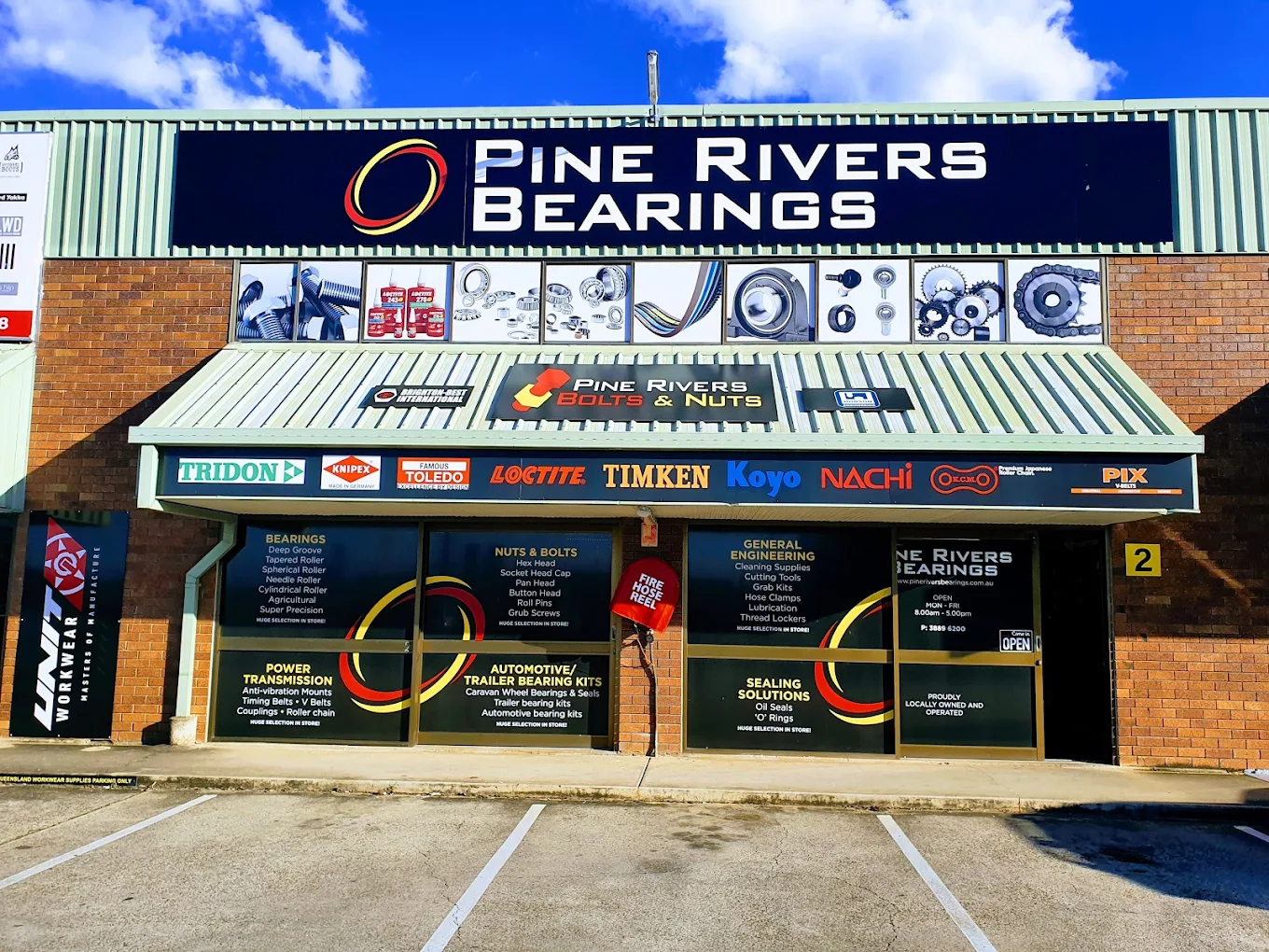 Pine Rivers Bearings shopfront in Brendale, Brisbane