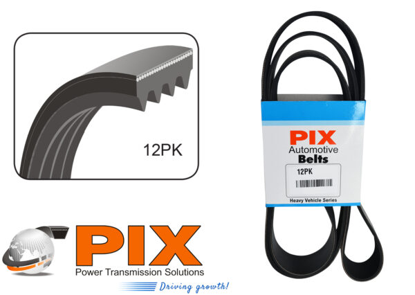 PIX 12PK-2215 Automotive Ribbed (Micro-V) Belt (12PK - 12 Ribs) - 2215mm