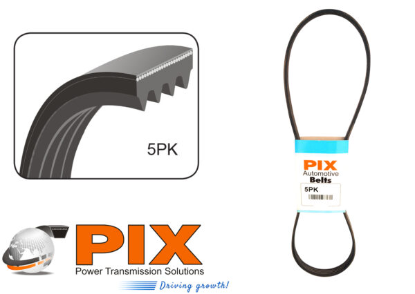 PIX 5PK-915 Automotive Ribbed (Micro-V) Belt (5PK - 5 Ribs) - 915mm