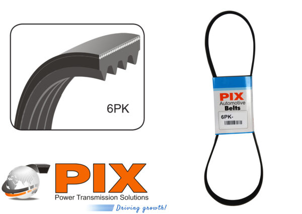 PIX 6PK-1065 Automotive Ribbed (Micro-V) Belt (6PK - 6 Ribs) - 1065mm