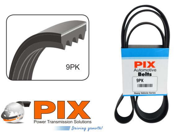 PIX 9PK-2010 Automotive Ribbed (Micro-V) Belt (9PK - 9 Ribs) - 2010mm