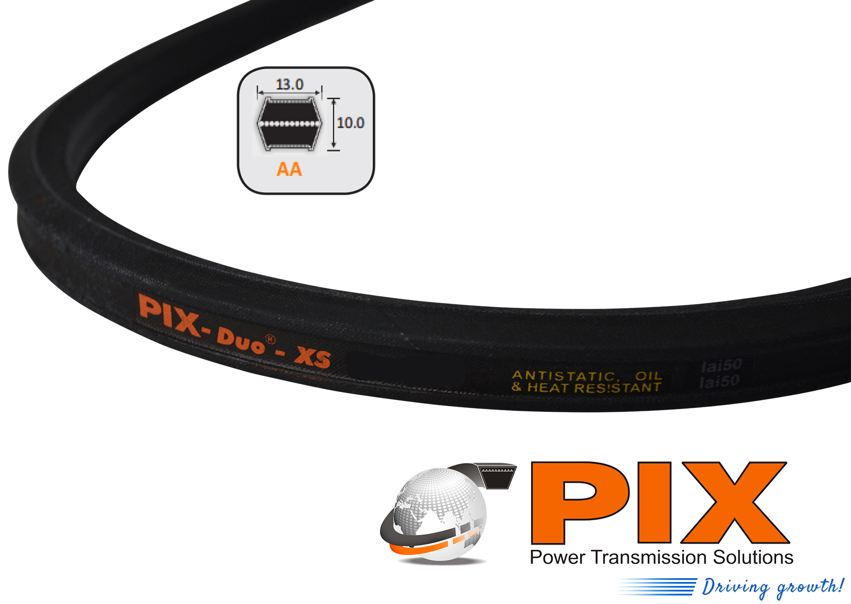 PIX AA-73 Double-Sided V-Belt (AA Section) - 73″ inside length