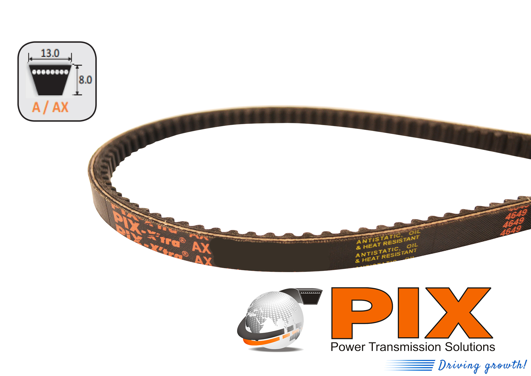PIX AX-29 Cogged Raw-Edge V-Belt (AX Section) - 29″ Inside Length