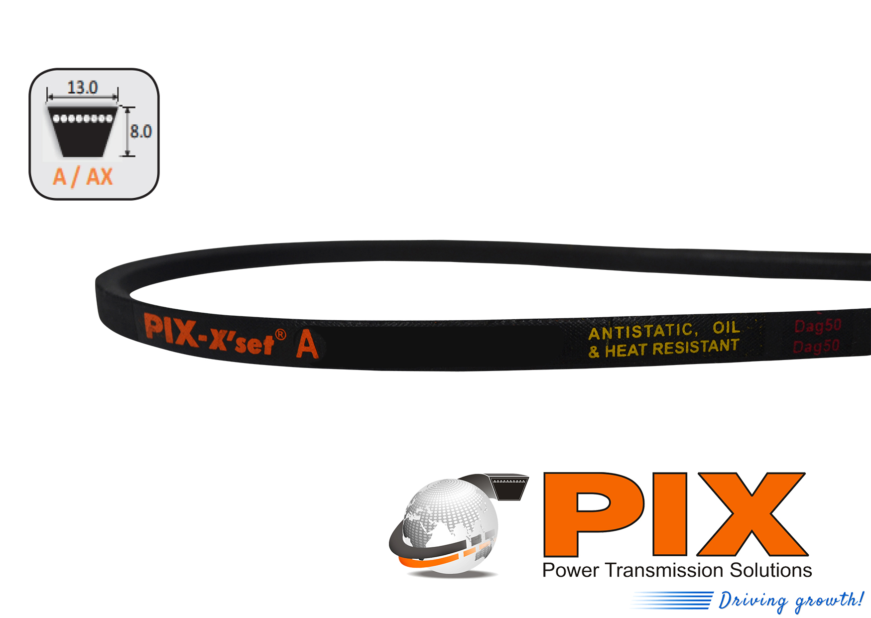 PIX A-75 Classical V-Belt (A Section) - 75″ Inside Length