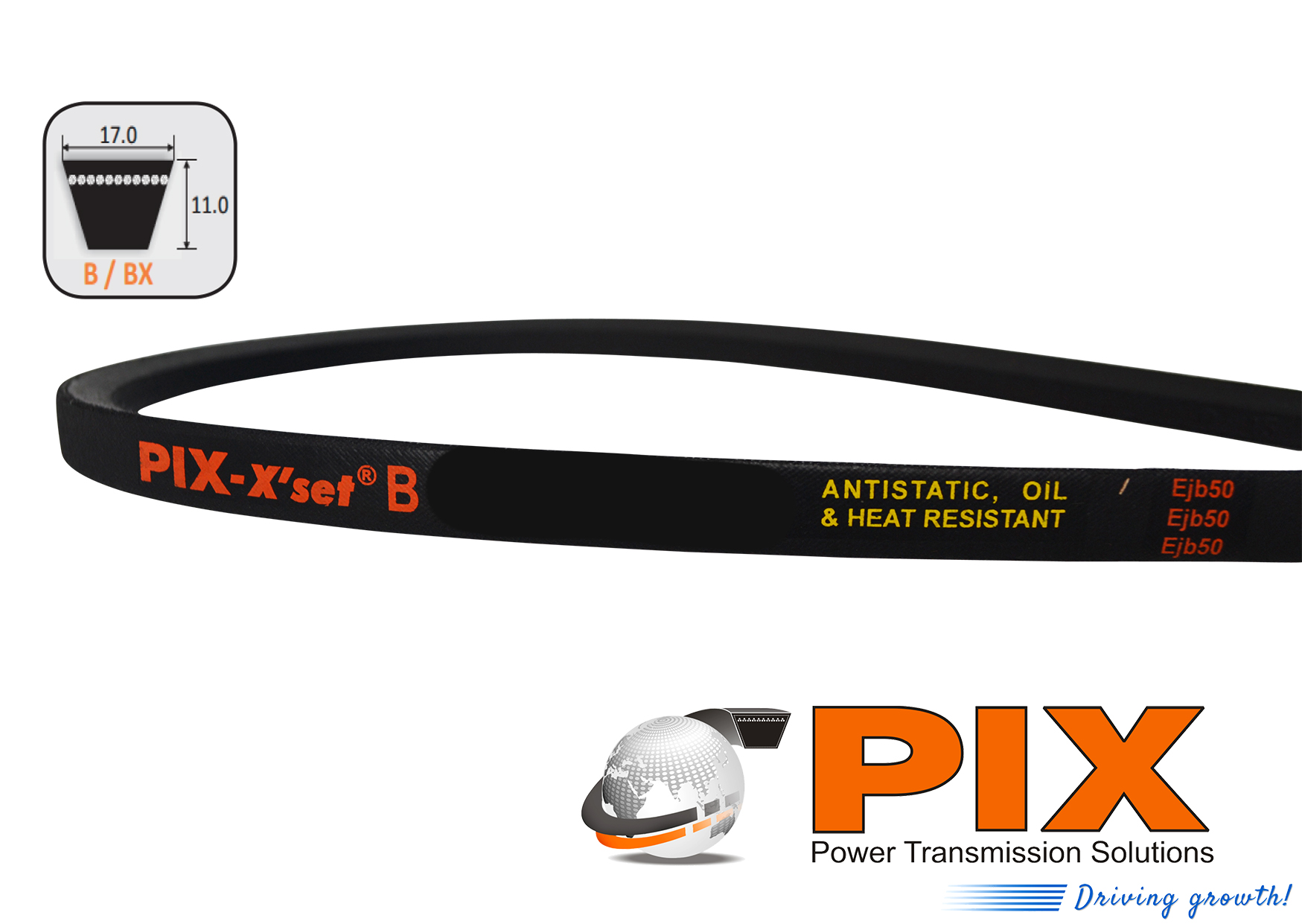 PIX B-120 Classical V-Belt (B Section) - 120″ Inside Length