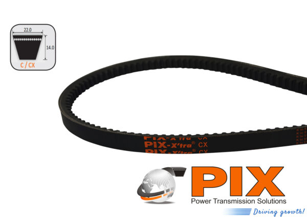 PIX CX-75 Cogged Raw-Edge V-Belt (CX Section) - 75″ Inside Length