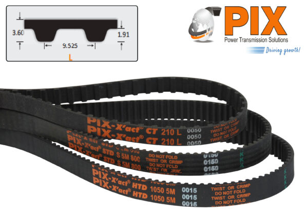 PIX 124-L Classical Timing Belt (L Pitch) - 12.4″ Pitch Length