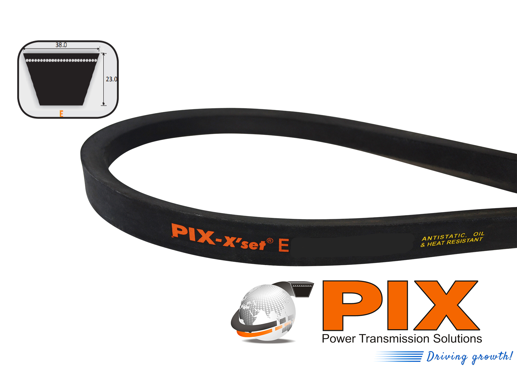 PIX E-270 Classical V-Belt (E Section) - 270″ Inside Length