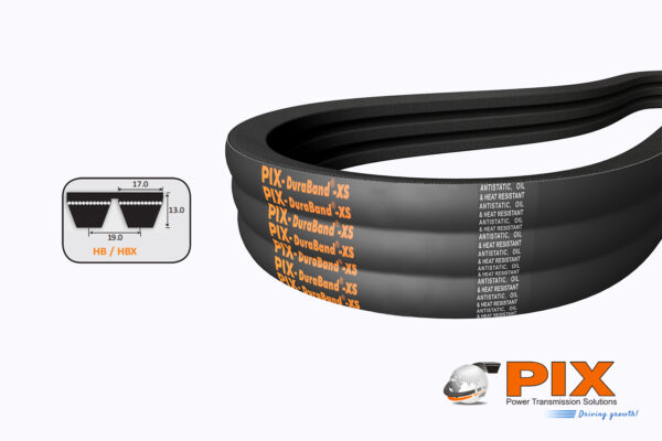 PIX HB-128 Banded V-Belt (B Section) - 128″ base length