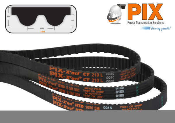 PIX 14M-1120 HTD Timing Belt (14M Pitch) - 1120mm Pitch Length