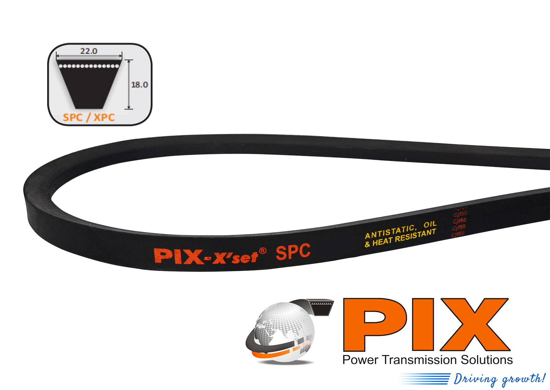 PIX SPC-2000 Wedge V-Belt (SPC Section) - 2000mm Pitch Length