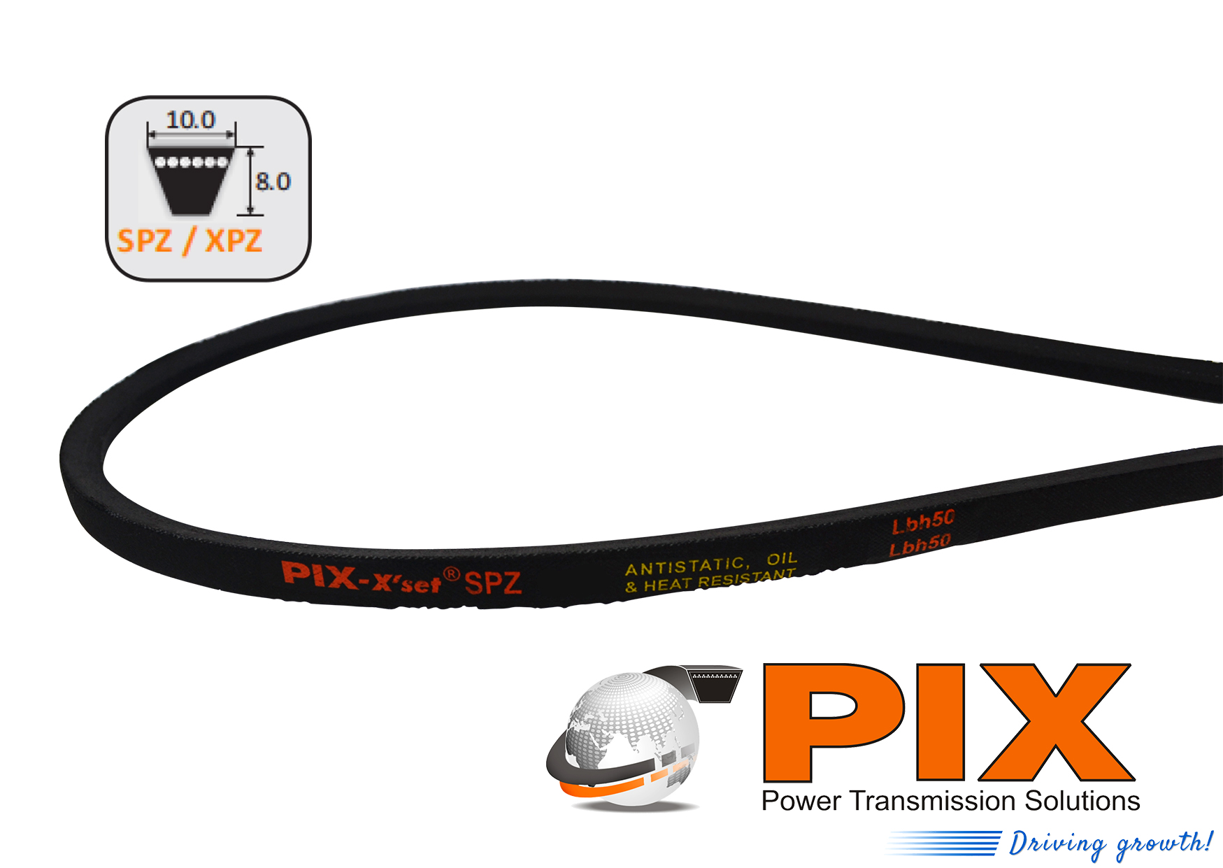 PIX SPZ-1412 Wedge V-Belt (SPZ Section) - 1412mm Pitch Length