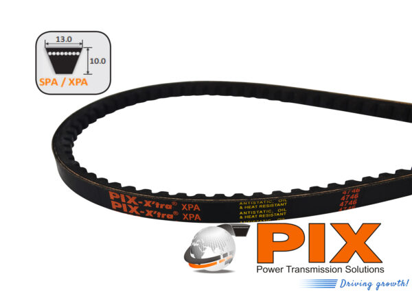 PIX XPA-975 Cogged Raw-Edge Wedge V-Belt (XPA Section) - 975mm Pitch Length