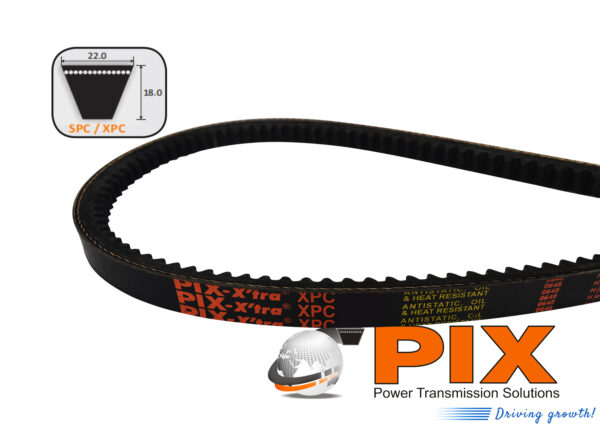 PIX XPC-2800 Cogged Raw-Edge Wedge V-Belt (XPC Section) - 2800mm Pitch Length