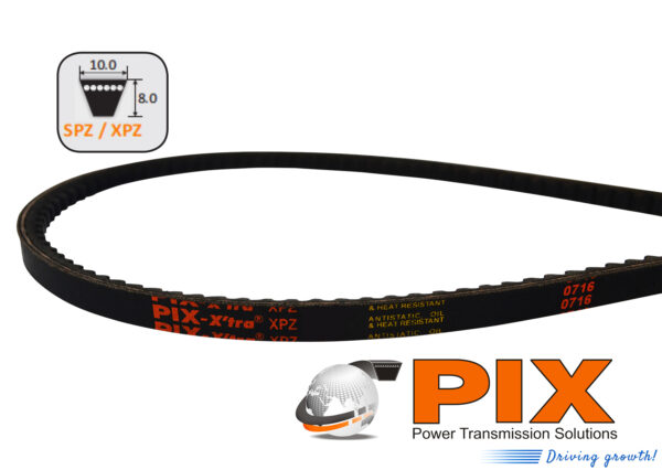 PIX XPZ-1700 Cogged Raw-Edge Wedge V-Belt (XPZ Section) - 1700mm Pitch Length