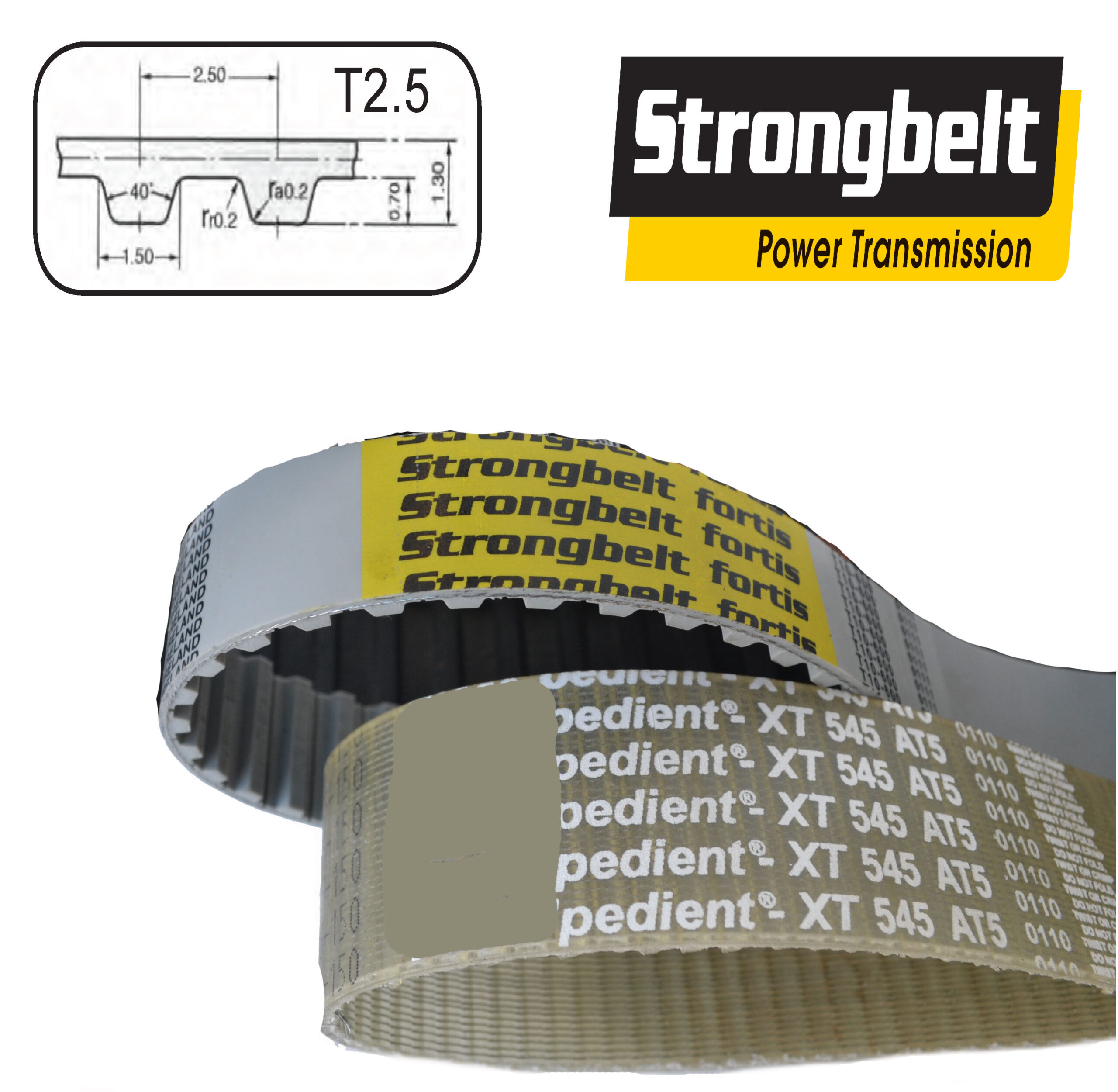 Strongbelt T2.5-950 Polyurethane Timing Belt (T2.5 Pitch) - 950mm Pitch Length