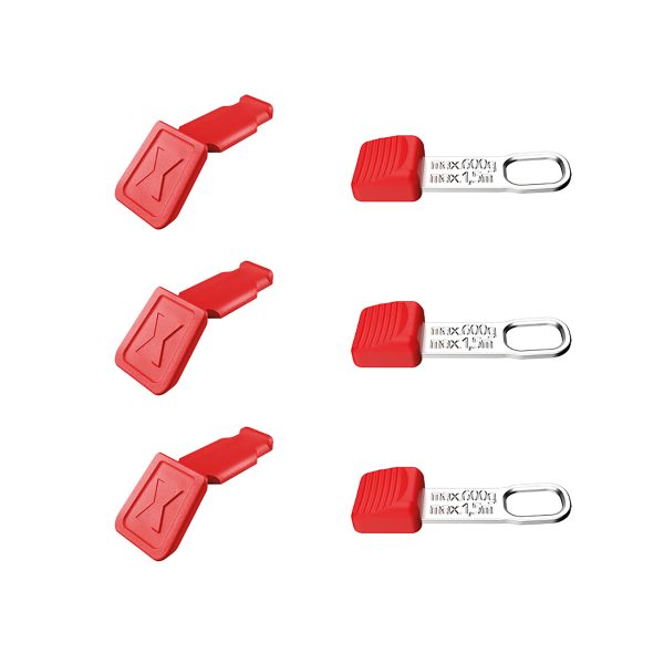 Knipex Tethered and Colour Code Clips Red - 10pc