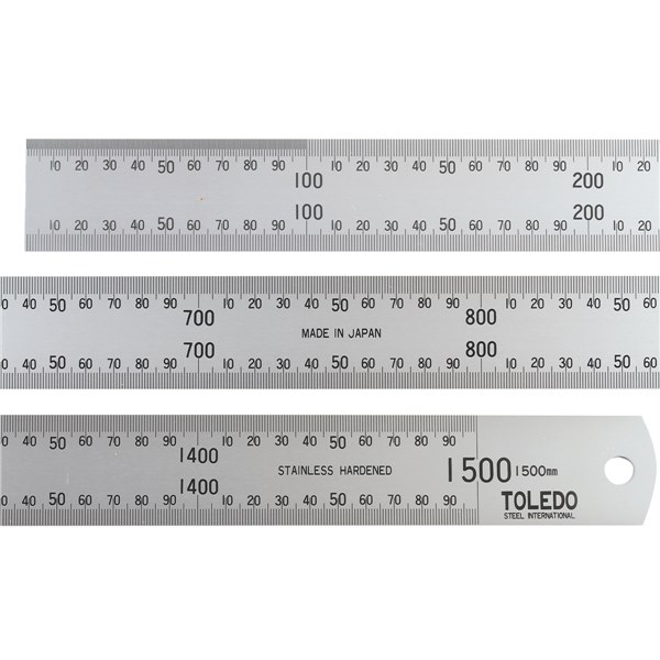 Toledo Stainless Steel Single Sided Rule Metric - 1500mm