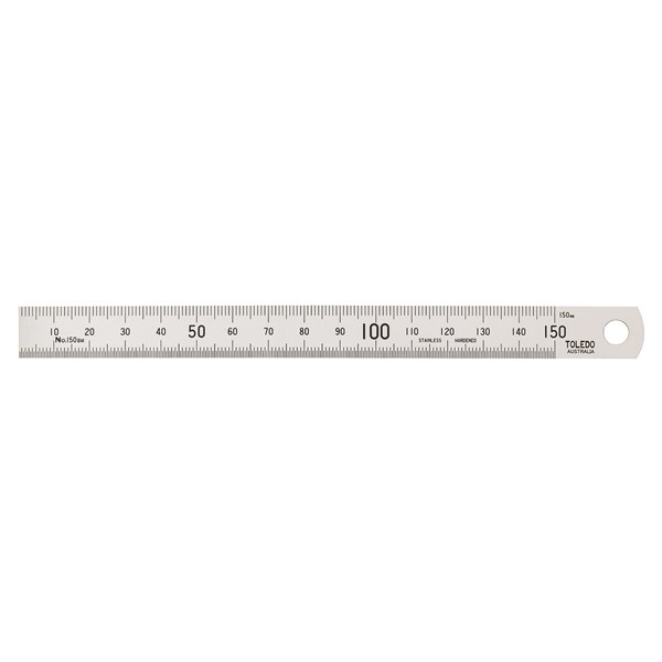 Toledo Stainless Steel Single Sided Rule Metric - 150mm