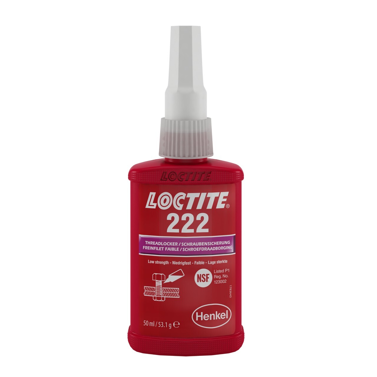 Loctite 222 Threadlocker - Low Strength - Purple - 50ml Bottle