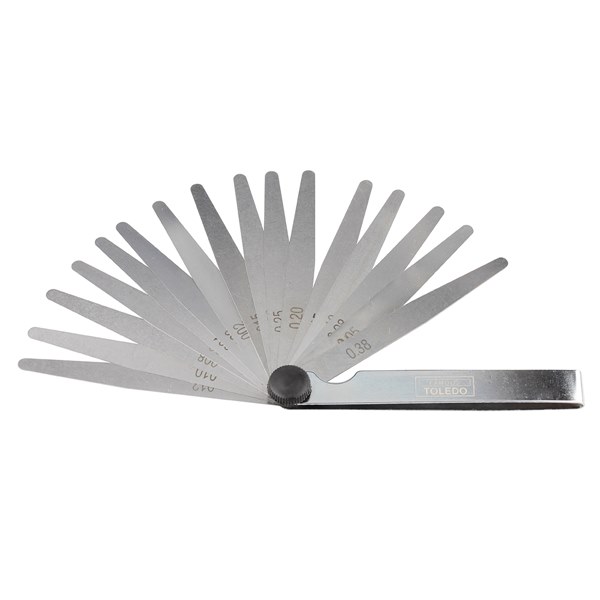 Toledo Feeler Gauge - Tapered 16 Blade Metric/Imperial 0.05 - 0.38mm (0.002" - 0.015")