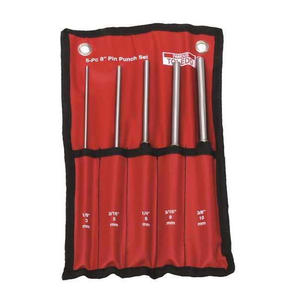 Toledo Pin Punch Set - Heavy Duty, Extra Long 5 Pc.