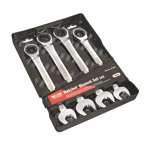 Toledo Ratchet Wrench Set Fixed Head - SAE 4 Pc. (13/16"-1")