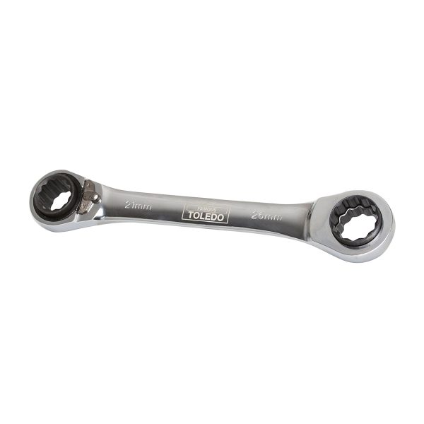 Toledo Ratchet Wrench, Dual Head - Metric 20, 22, 24, 26 (mm)