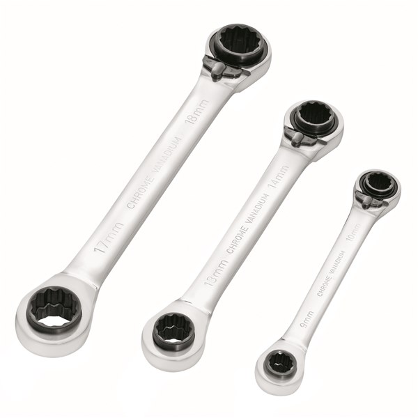 Toledo Ratchet Wrench Set Dual Head - Metric 3 Pc. 8-19mm
