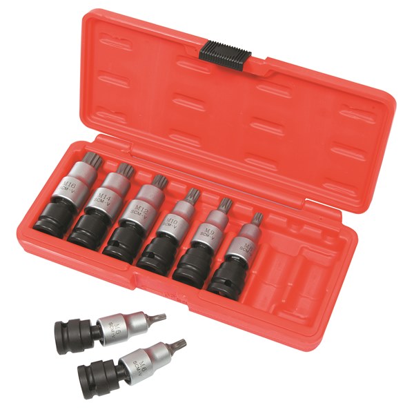 Toledo Universal Joint Socket Set (1/2" Sq. Dr.) Metric Hex 5-17mm 8 Pc.