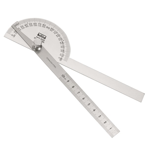 Toledo Protractor 180 deg - 100mm