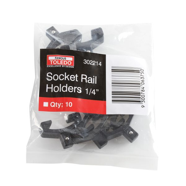 Toledo Socket Rail Holders 1/4" - 10 Pack