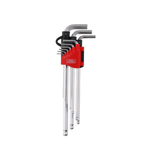 Toledo Hex Key Set Ball Point Long Metric - 9Pc