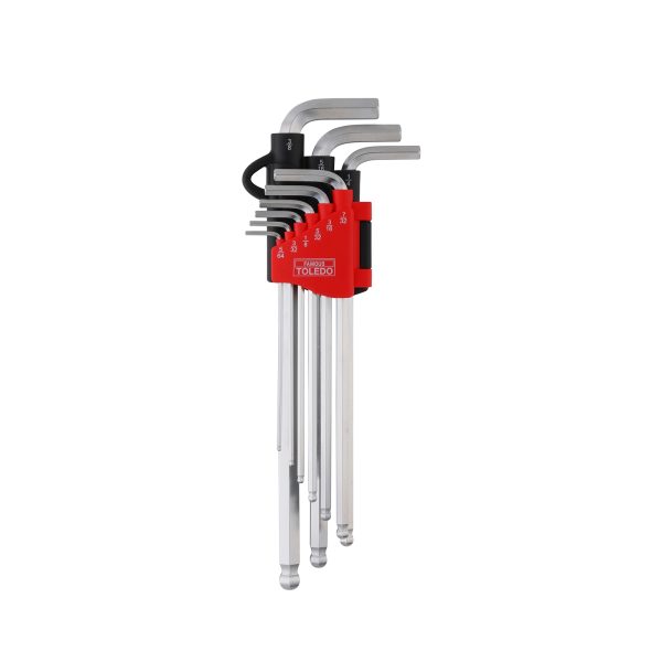 Toledo Hex Key Set Ball Point Long Imperial - 9Pc