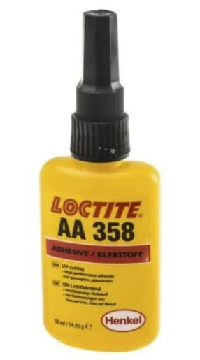 Loctite AA 358 Acrylic Adhesive - UV Cure - Glass Bonder - 50ml Bottle