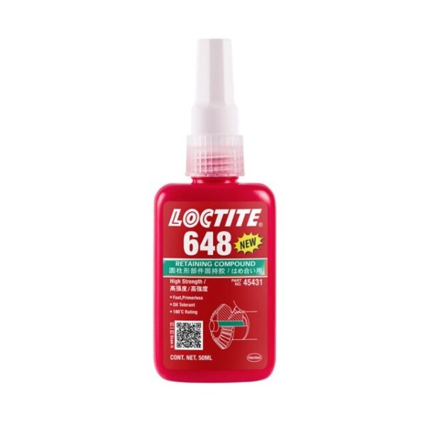 Loctite 648 Retaining Compound - High Strength - Fast Cure - 50ml Bottle