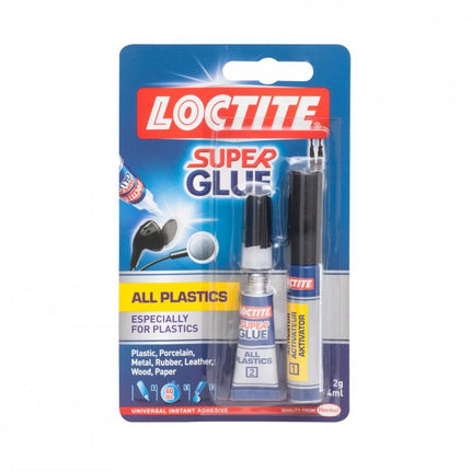 Loctite Super Glue All Plastics Super Glue - Instant Adhesive - All Plastics - Glue + Activator