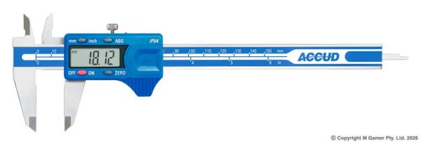 Accud AC-111-006-11 150mm Dual Scale Digital IP54 Caliper