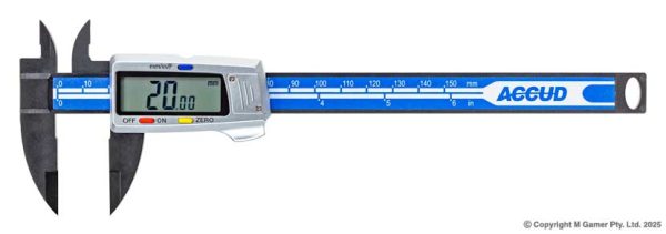 Accud AC-117-006-12F 150mm Plastic Fractional Digital Caliper