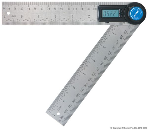 Accud AC-821-008-01 360deg Protractor & 200mm Combination Ruler