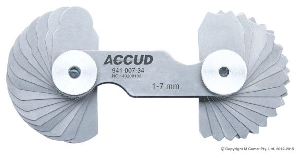 Accud AC-941-007-34 1-7mm Radius Gauge