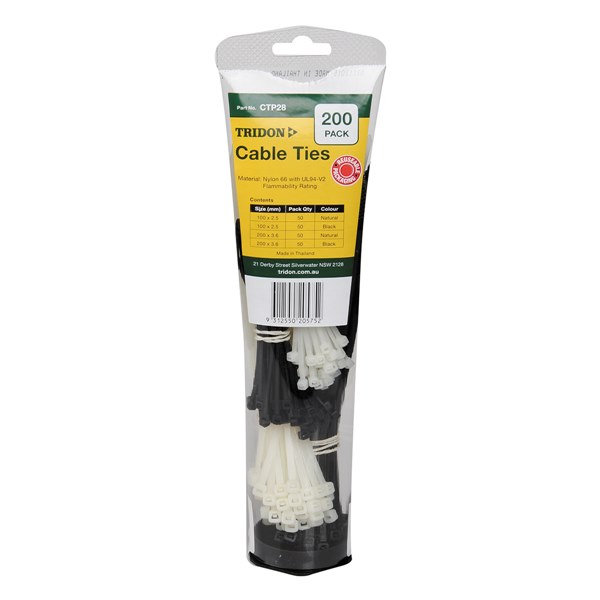 Tridon Toothpaste Tube Cable Tie Combo Pack - Assorted Colours