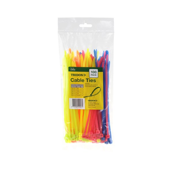 Tridon Cable Tie Combo Pack - Assorted Colours - Pack of 100