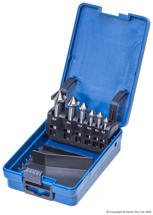 Harlingen H-11-040-S01 90deg Flute Countersinks 6 Piece Set