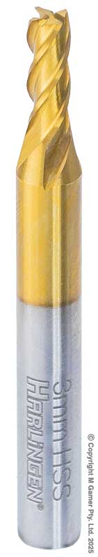 Harlingen H-11-047-T001 3mm Four Flute End Mill - HSS
