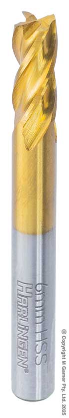 Harlingen H-11-047-T004 6mm Four Flute End Mill - HSS