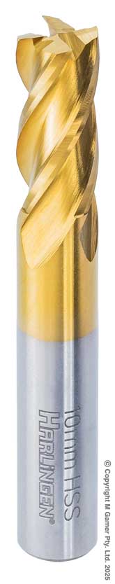 Harlingen H-11-047-T008 10mm Four Flute End Mill - HSS