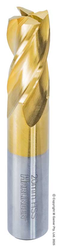 Harlingen H-11-047-T014 20mm Four Flute End Mill - HSS