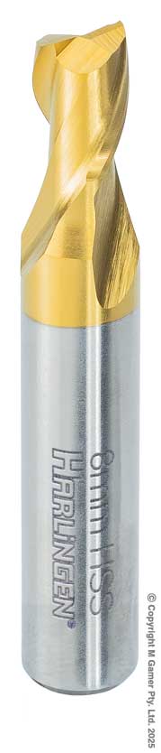 Harlingen H-11-048-T006 8mm Two Flute End Mill - HSS