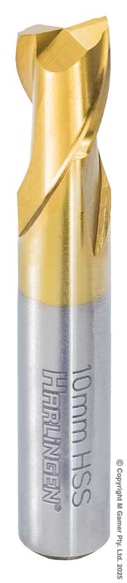 Harlingen H-11-048-T008 10mm Two Flute End Mill - HSS